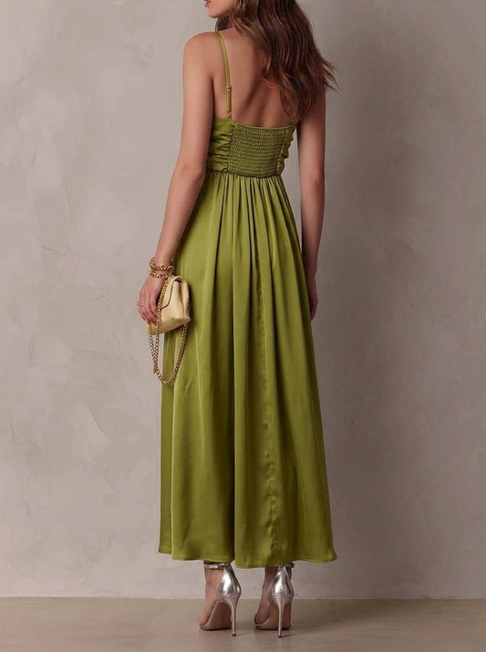 Gaia - Abito Lungo con Scollo Cut-Out e Fluido