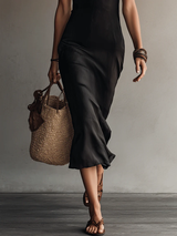 Adriana - Abito Midi in Pizzo Nero