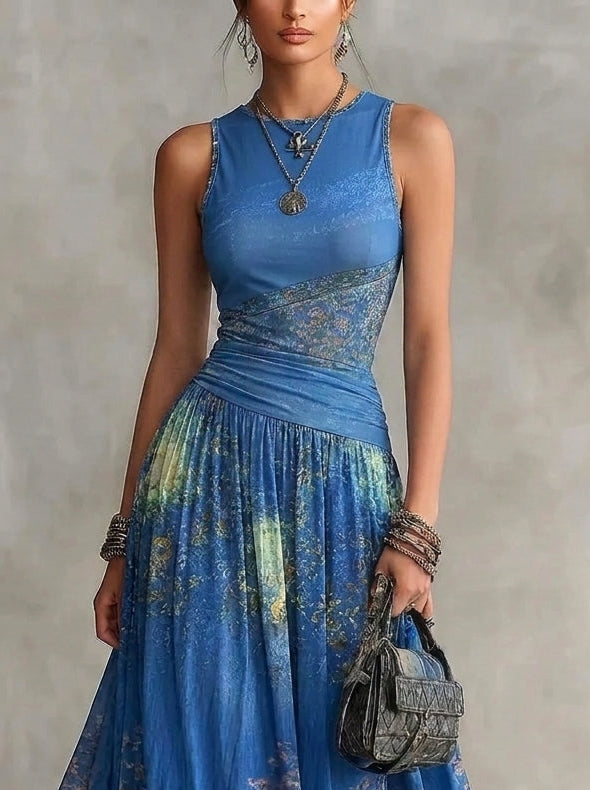 Aina - Abito Lungo Boho con Gonna Ampia e Fluida
