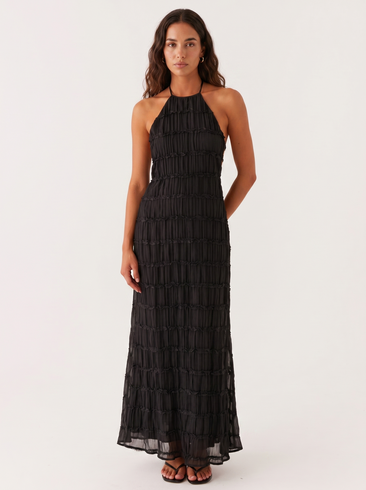 Aullie - Abito Lungo in Pizzo con Scollo Halter
