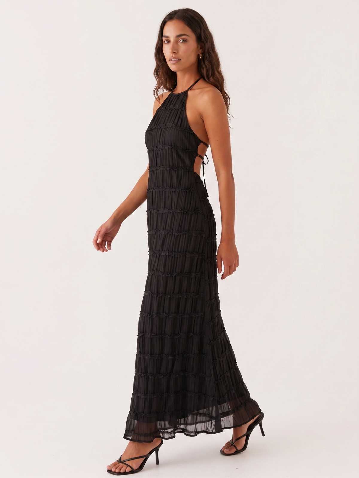 Aullie - Abito Lungo in Pizzo con Scollo Halter