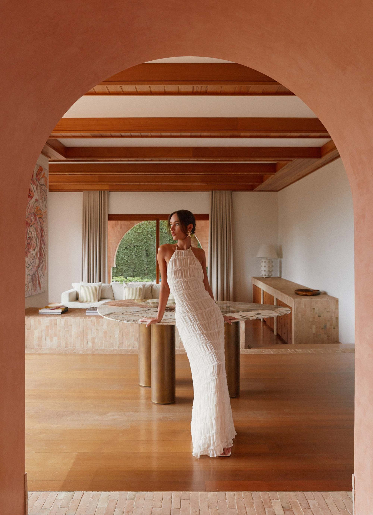 Aullie - Abito Lungo in Pizzo con Scollo Halter