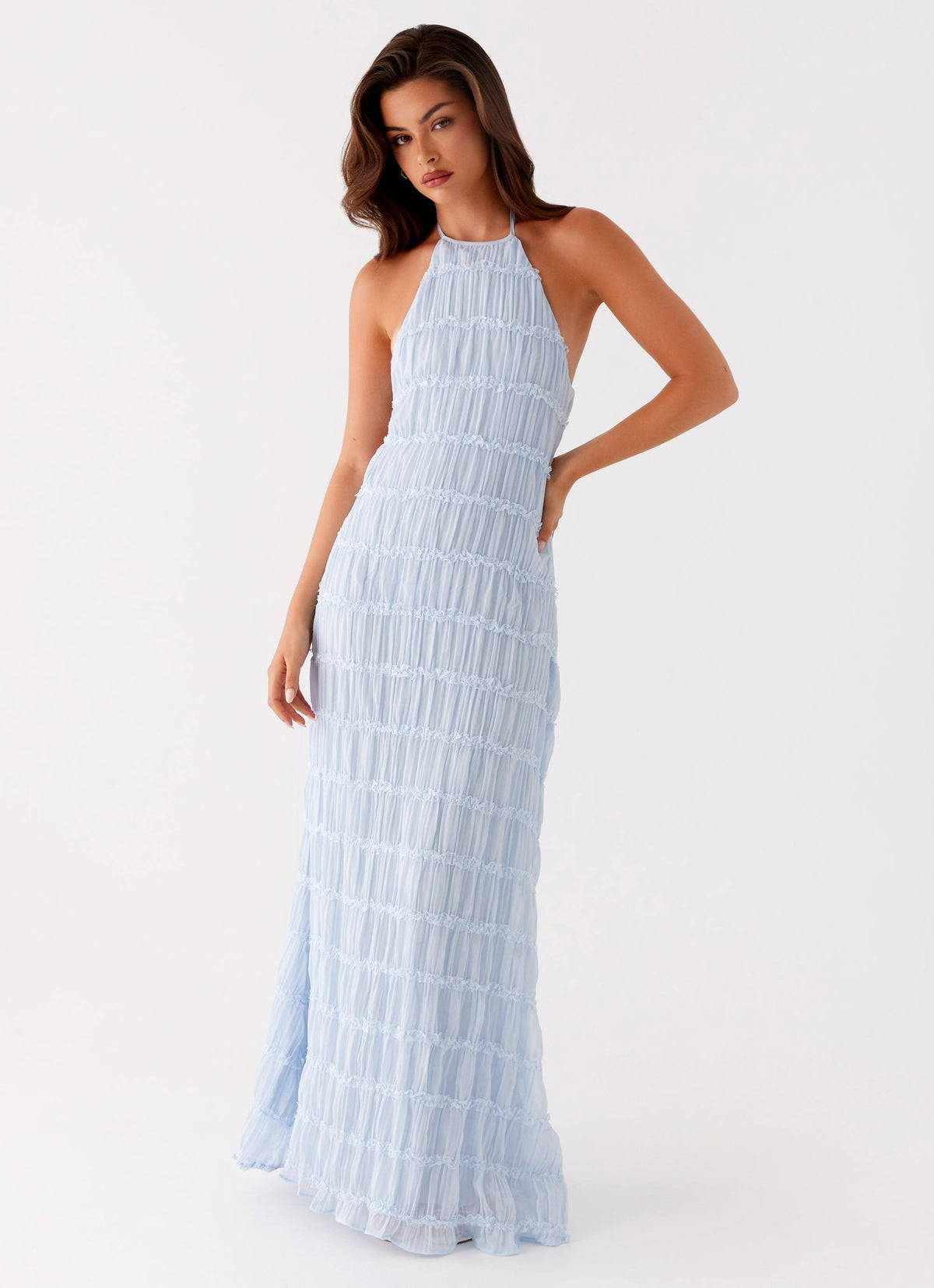 Aullie - Abito Lungo in Pizzo con Scollo Halter