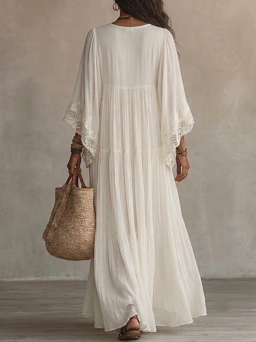 Celeste - Abito Lungo in Chiffon Color Avorio