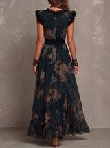 Dalia - Abito Lungo Floreale Boho con Volant