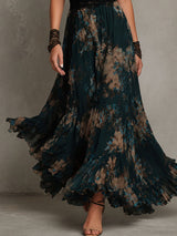 Dalia - Abito Lungo Floreale Boho con Volant