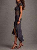 Delia - Abito Midi Vintage in Pizzo