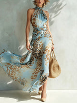 Desire - Abito Animalier con Scollo Halter