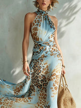 Desire - Abito Animalier con Scollo Halter
