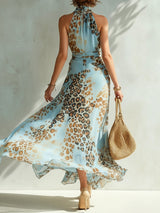 Desire - Abito Animalier con Scollo Halter