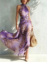 Desire - Abito Animalier con Scollo Halter