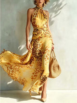 Desire - Abito Animalier con Scollo Halter