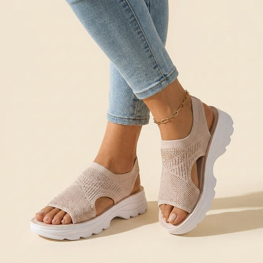 Elara - Sandali con Plateau in Tessuto Mesh