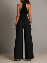 Elisa | Tuta in Pizzo con Scollo Halter a V