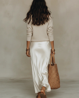 Elsa - Completo con Abito Satinato e Cardigan