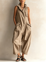 Gabriela - Tuta Oversize con Collo Alto Aperto