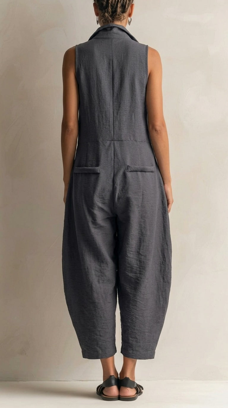 Gabriela - Tuta Oversize con Collo Alto Aperto