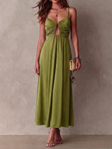 Gaia - Abito Lungo con Scollo Cut-Out e Fluido
