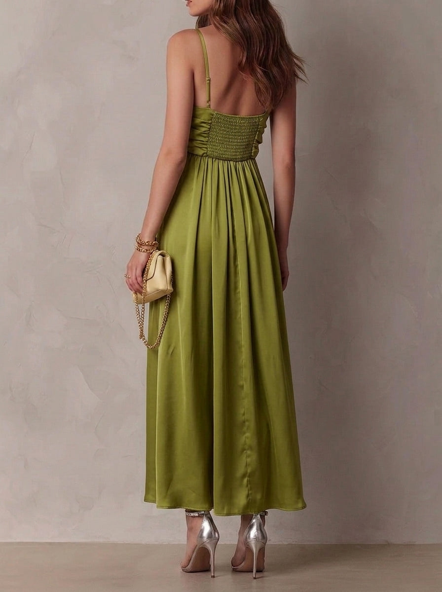 Gaia - Abito Lungo con Scollo Cut-Out e Fluido