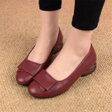 Greta - Scarpe con Tacco Basso Bordeaux e Fiocco