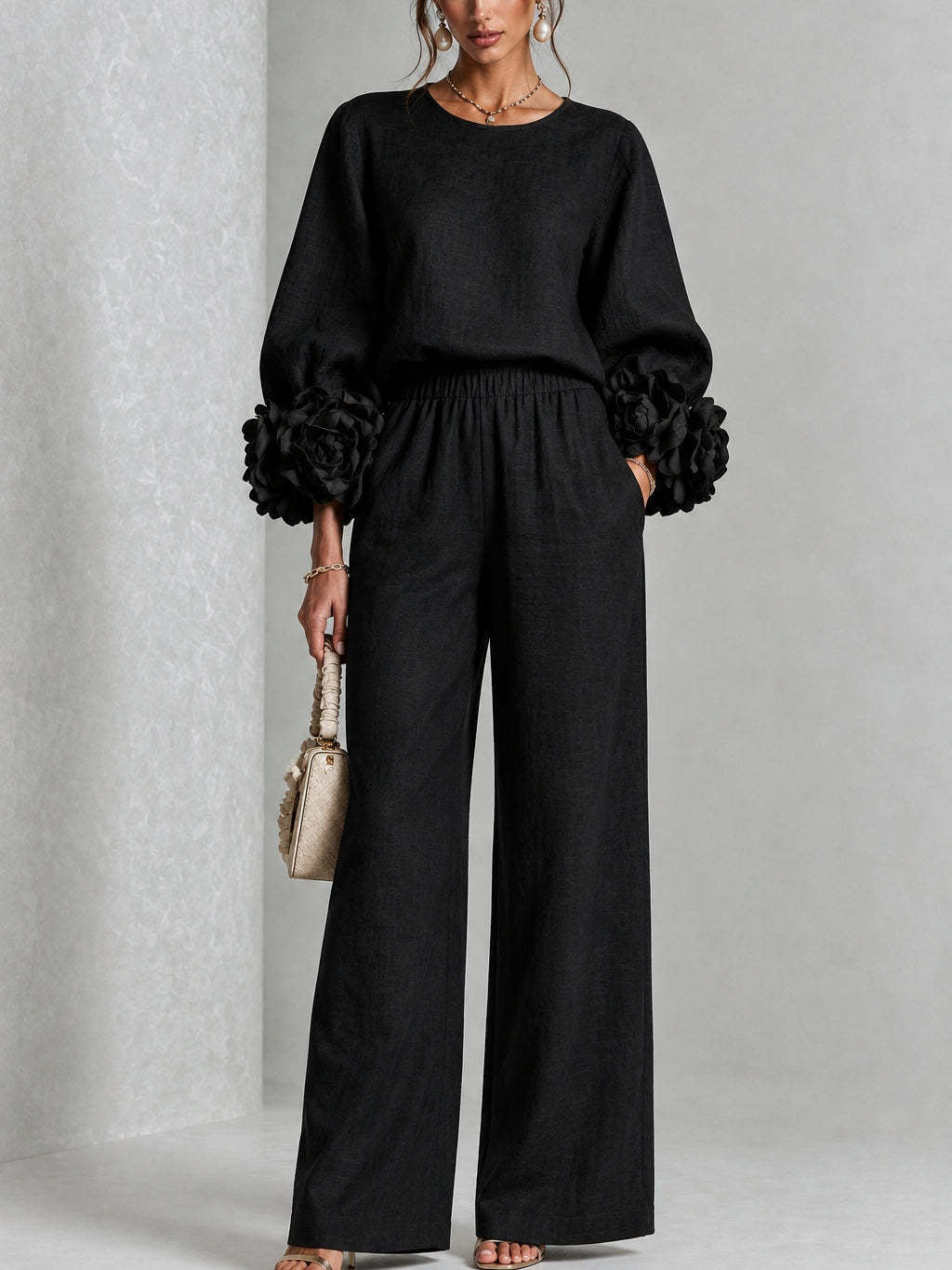 Ingrid - Coordinato con Polsini Floreali