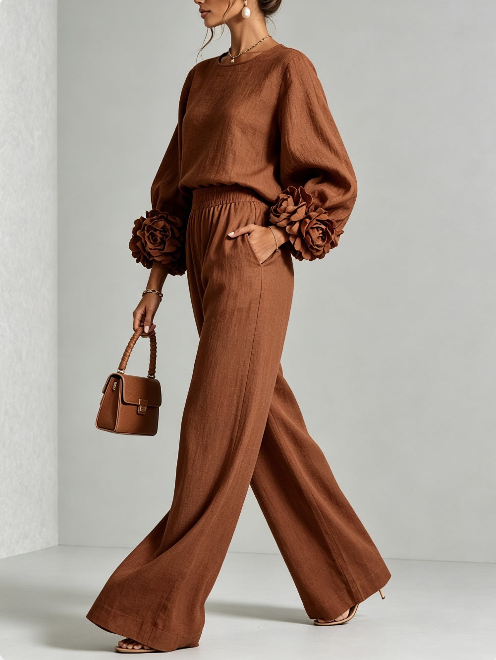 Ingrid - Coordinato con Polsini Floreali