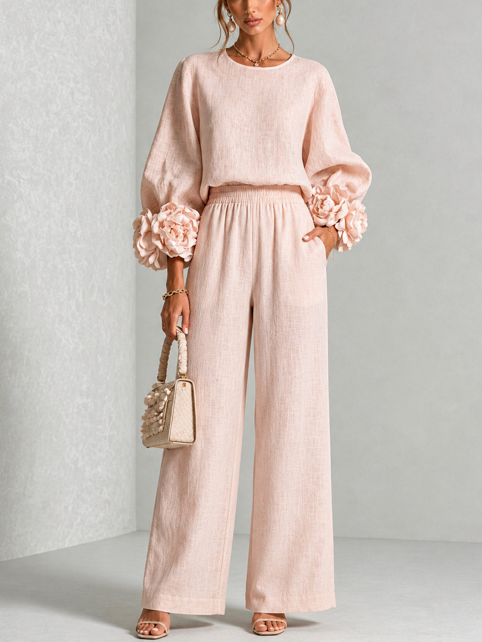 Ingrid - Coordinato con Polsini Floreali