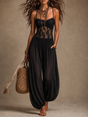 Laia | Tuta in Pizzo con Pantalone Fluido e Leggero
