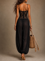 Laia - Tuta in Pizzo con Pantalone Fluido e Leggero