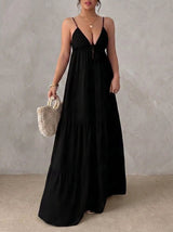 Livia - Abito Lungo con Scollo a V e Spalline