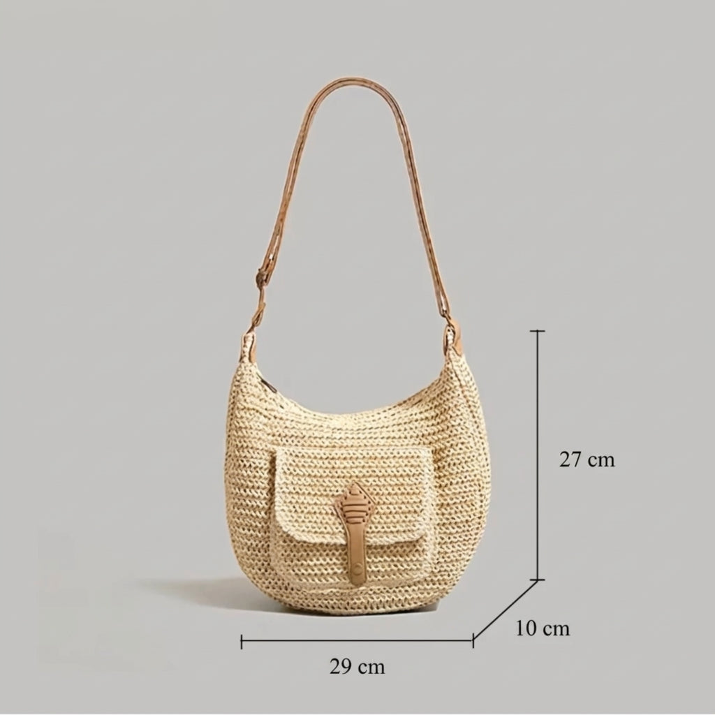 Malibu - Borsa in Rafia Intrecciata di Grande Capacità