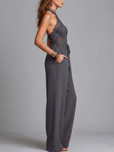 Marlene - Tuta Boho in Pizzo Grigio Marengo
