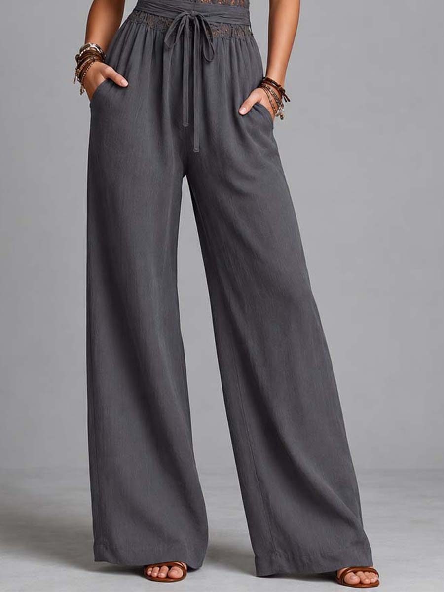 Marlene - Tuta Boho in Pizzo Grigio Marengo