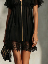 Rachele - Miniabito in Pizzo con Scollo a V