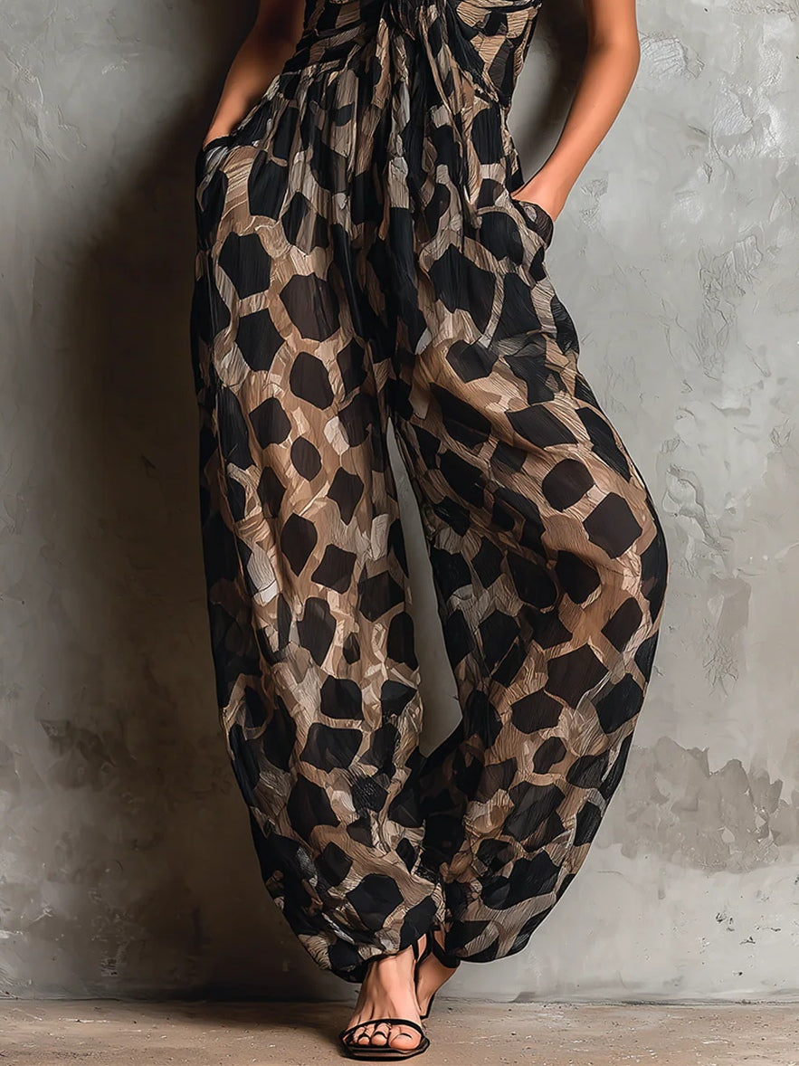 Vera - Tuta Animalier con Scollo a V