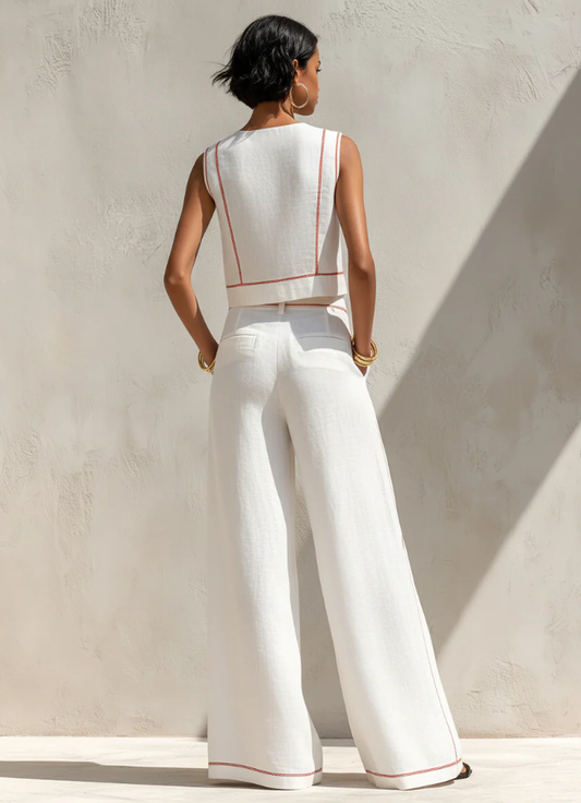 Vittoria - Completo con Top e Pantalone Ampio Elegante