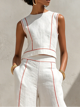 Vittoria - Completo con Top e Pantalone Ampio Elegante