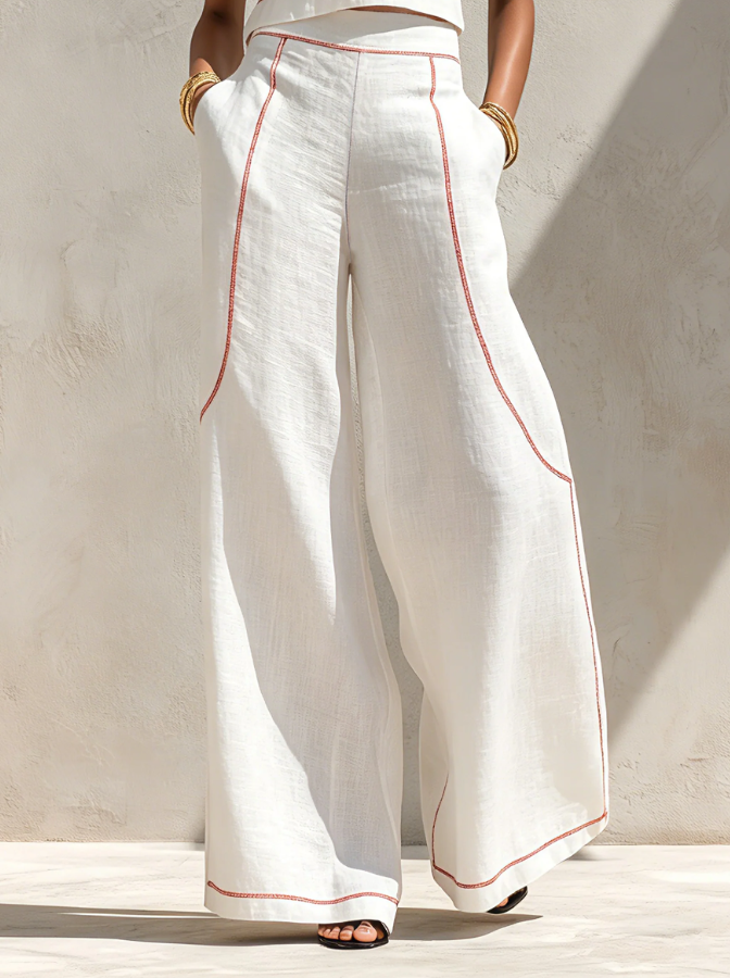 Vittoria - Completo con Top e Pantalone Ampio Elegante