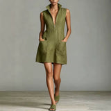 Zaira - Miniabito Chemisier con Zip Frontale