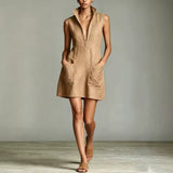 Zaira - Miniabito Chemisier con Zip Frontale